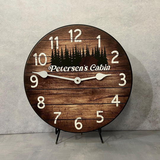Personalized Cabin Clock - CustomBigClocks