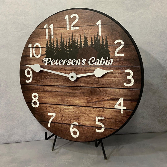 Personalized Cabin Clock - CustomBigClocks