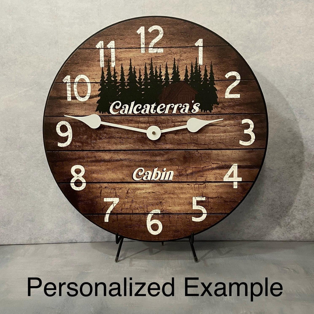 Personalized Cabin Clock - CustomBigClocks