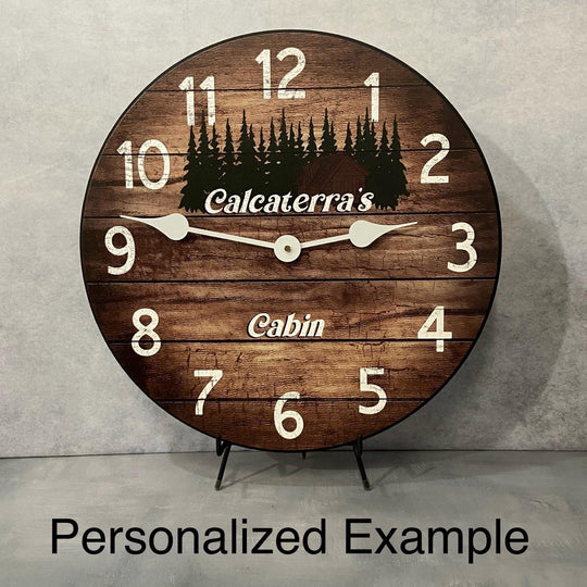 Personalized Cabin Clock - CustomBigClocks