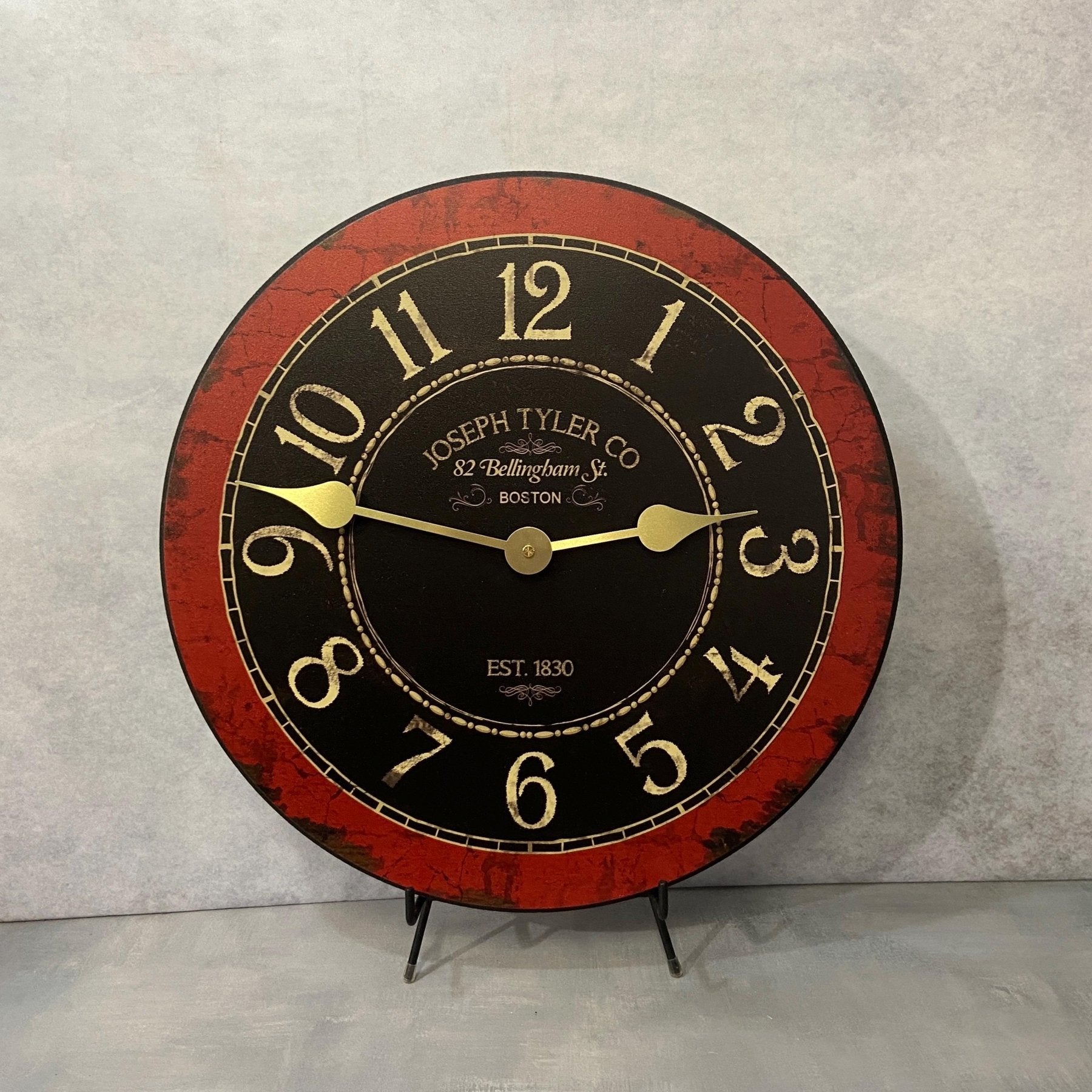 Bellingham Red Wall Clock - CustomBigClocks