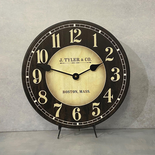 Landry Tan &amp; Black Wall Clock - CustomBigClocks