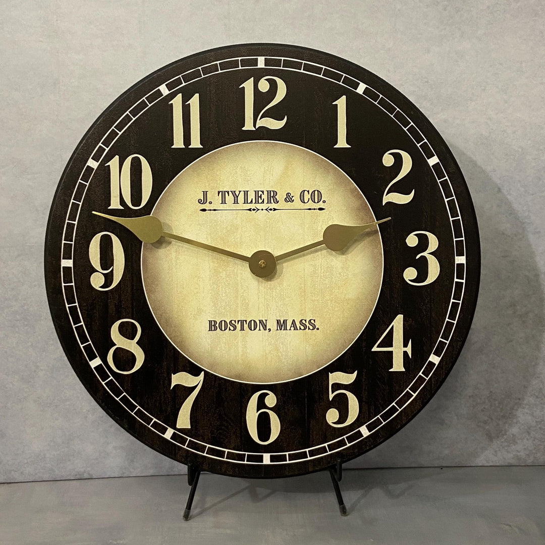 Landry Tan &amp; Black Wall Clock - CustomBigClocks