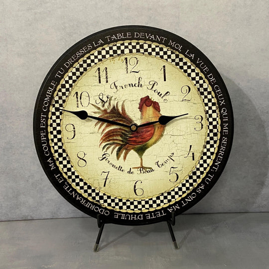 Romantic Rooster Black Wall Clock - CustomBigClocks