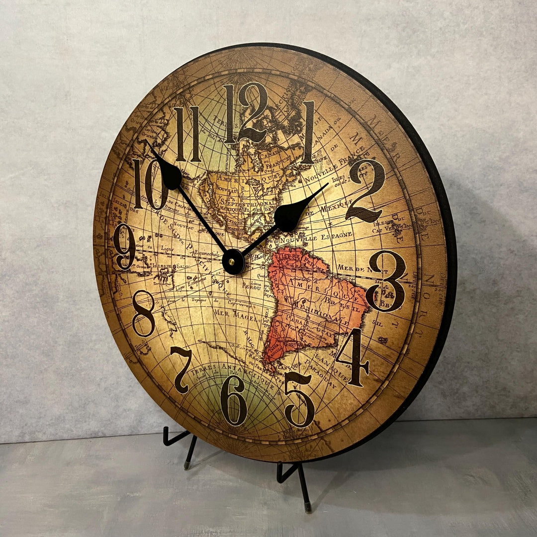 Vincenzo World Map Wall Clock - CustomBigClocks