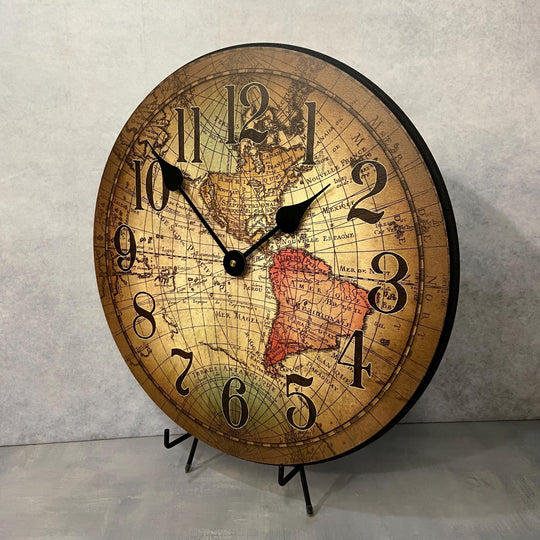 Vincenzo World Map Wall Clock - CustomBigClocks