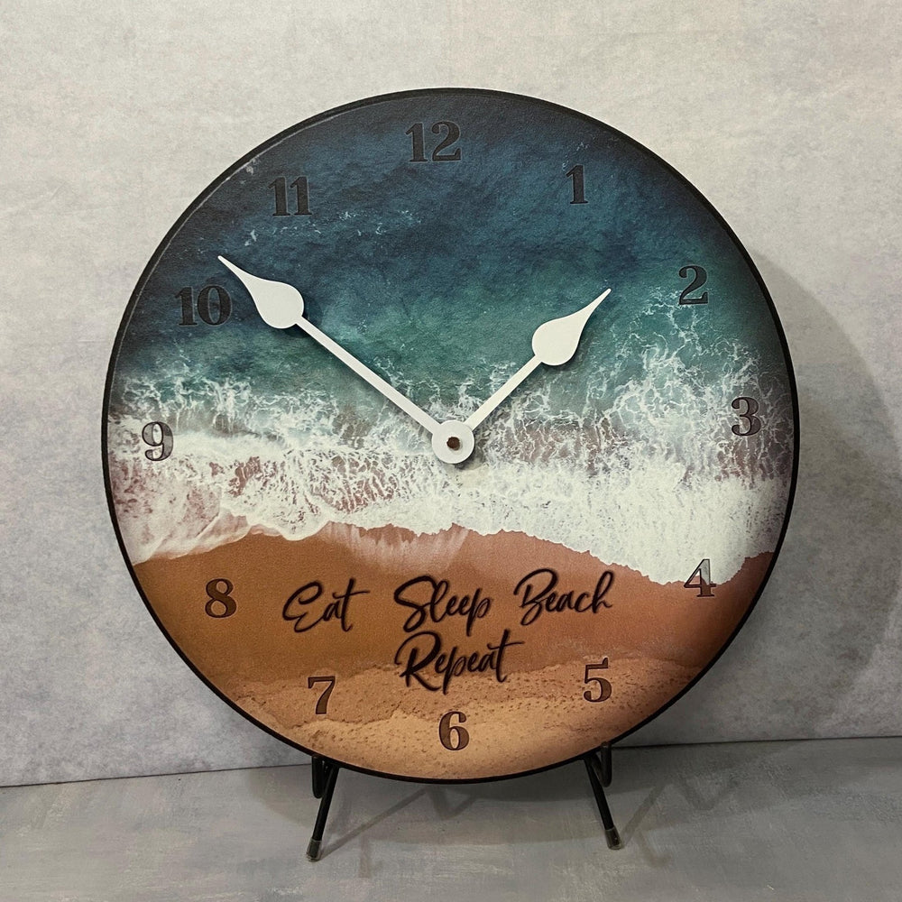 Eat Sleep Beach Wall Clock - CustomBigClocks