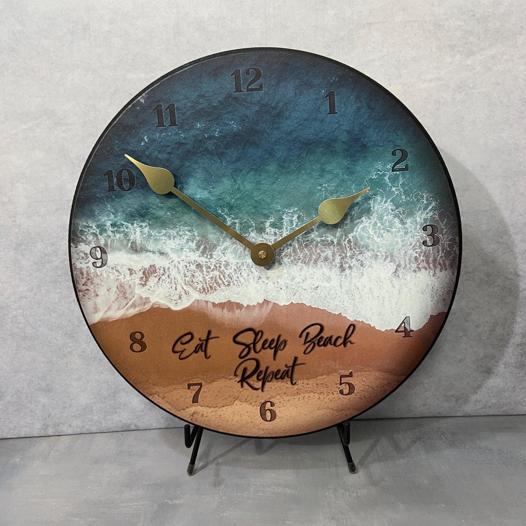 Eat Sleep Beach Wall Clock - CustomBigClocks