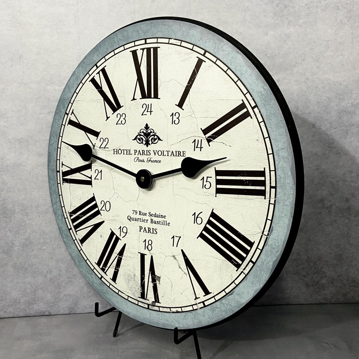 Hotel Paris Voltaire Blue Wall Clock - CustomBigClocks