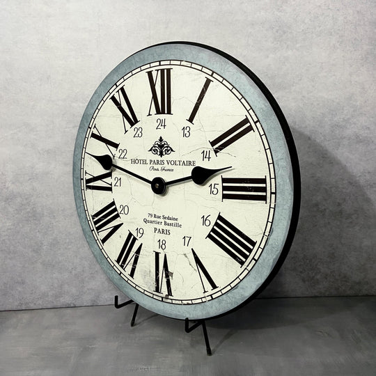 Hotel Paris Voltaire Blue Wall Clock - CustomBigClocks