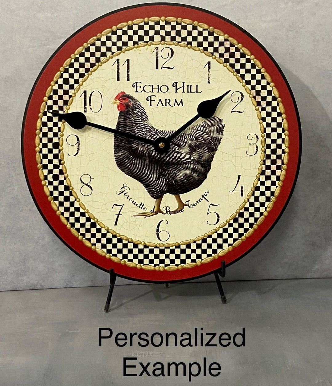Little Black Hen Wall Clock - CustomBigClocks