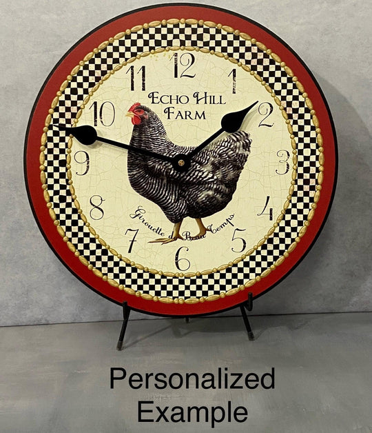 Little Black Hen Wall Clock - CustomBigClocks
