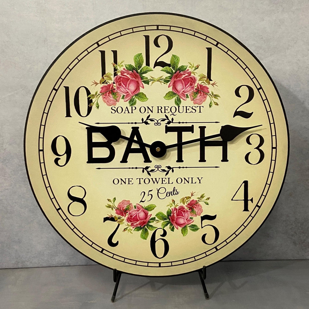 Old Bath Sign Wall Clock - CustomBigClocks