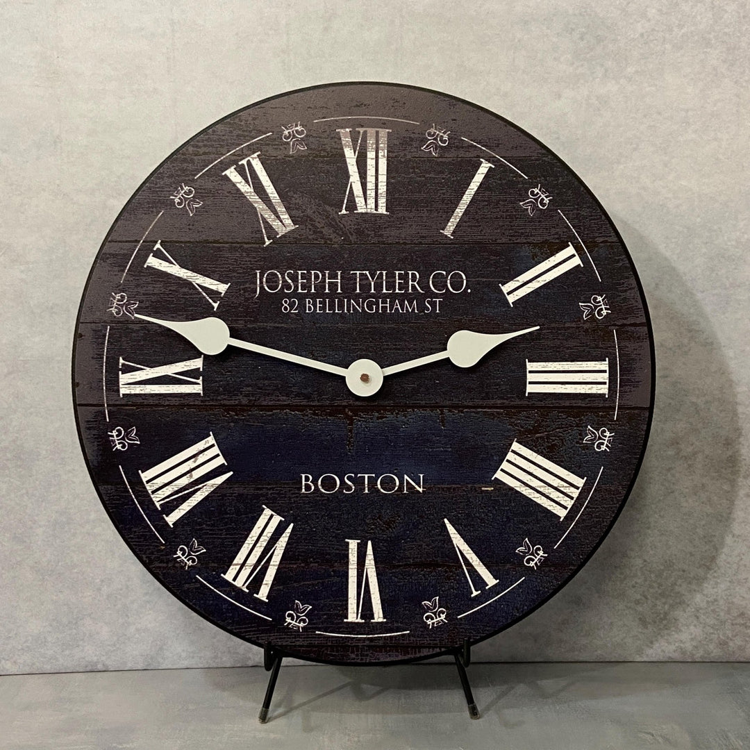 Barnwood Navy Blue Wall Clock - CustomBigClocks