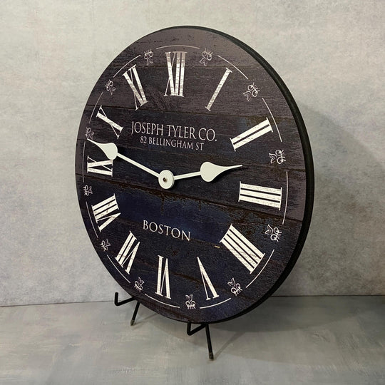 Barnwood Navy Blue Wall Clock - CustomBigClocks