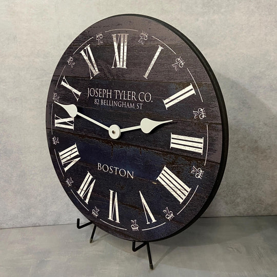 Barnwood Navy Blue Wall Clock - CustomBigClocks