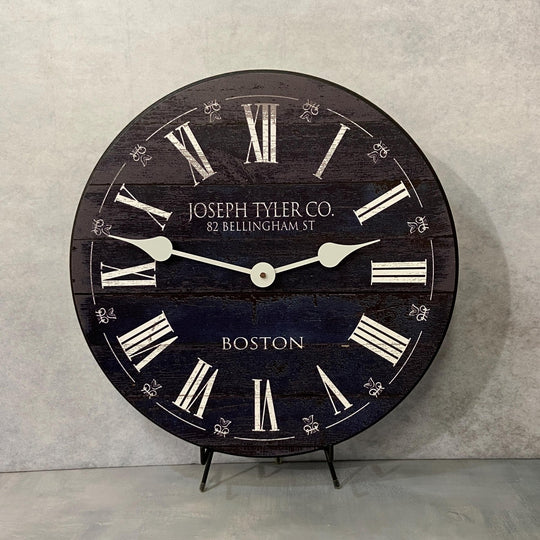Barnwood Navy Blue Wall Clock - CustomBigClocks