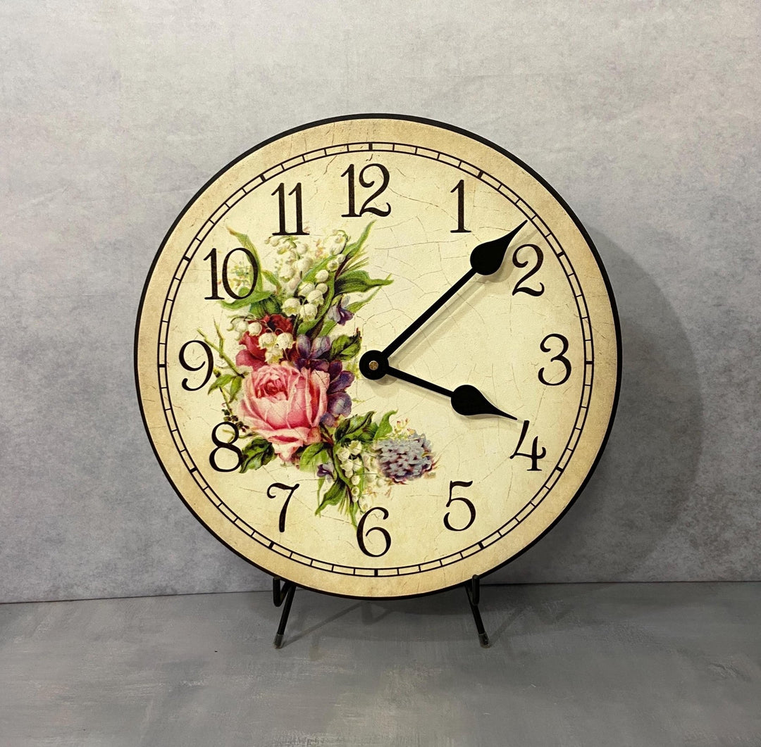 Country Floral Wall Clock - CustomBigClocks