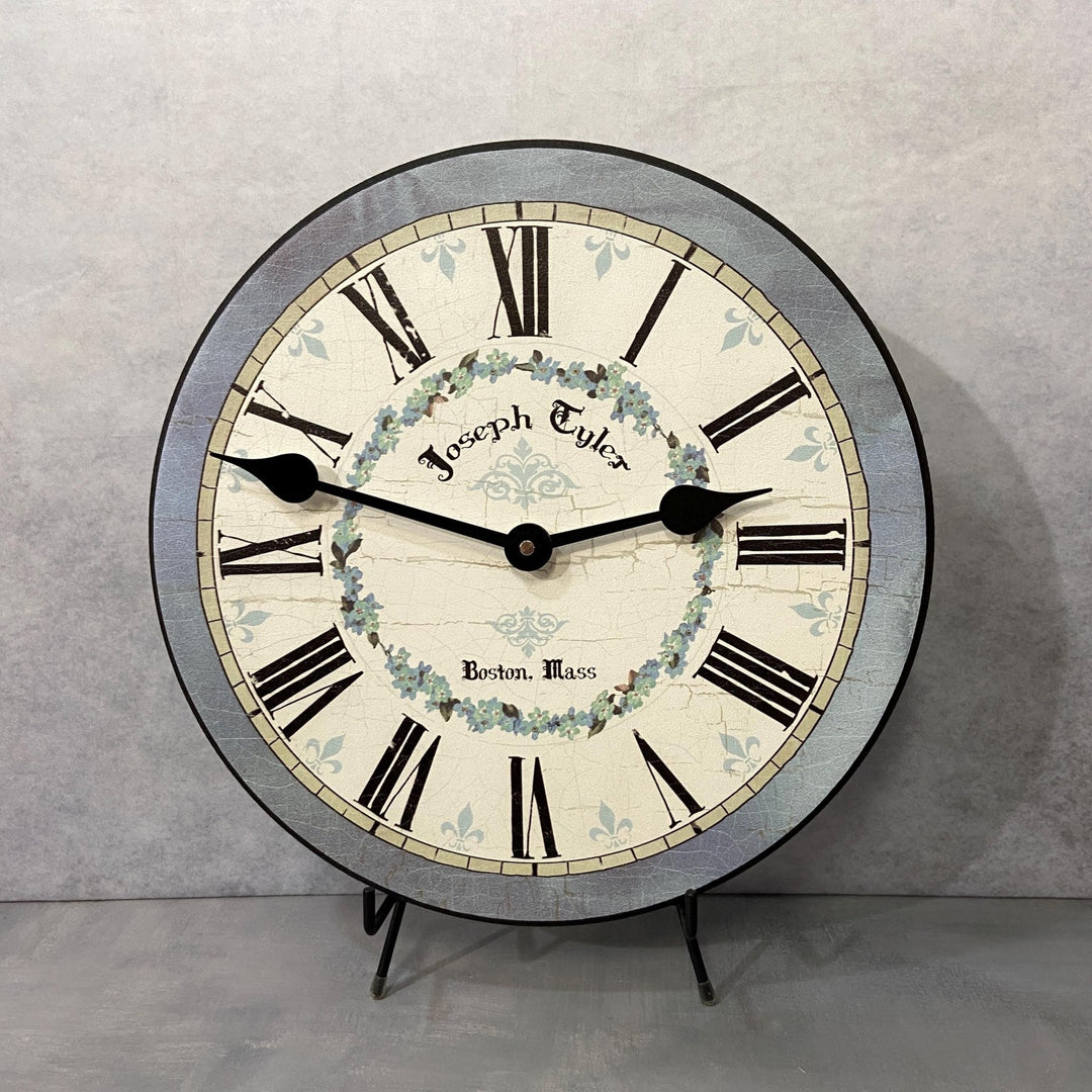 Blue Flower Wall Clock - CustomBigClocks