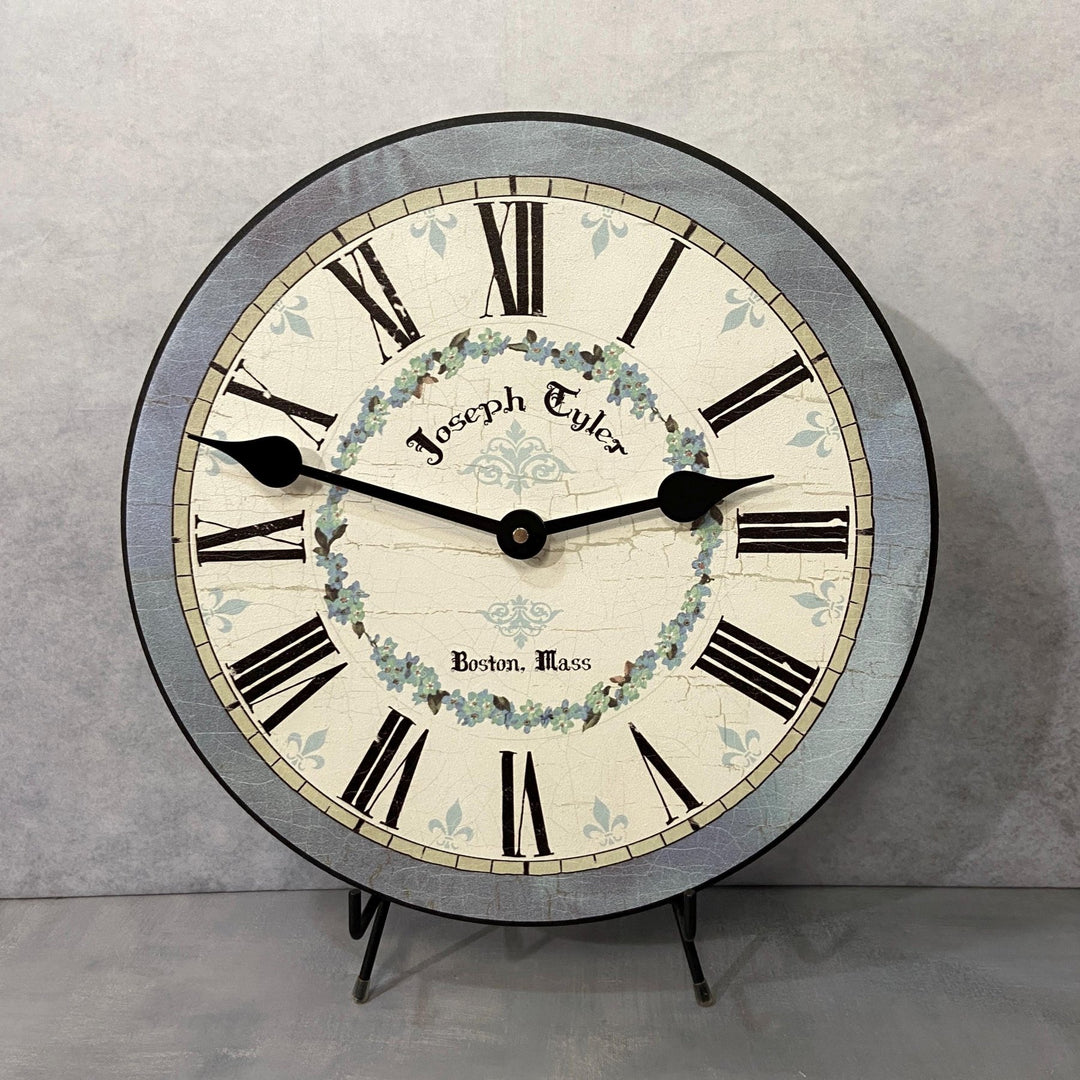 Blue Flower Wall Clock - CustomBigClocks
