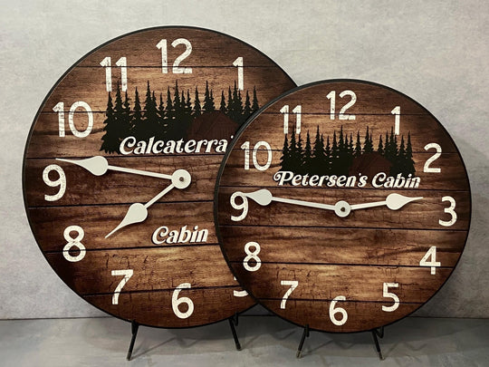 Personalized Cabin Clock - CustomBigClocks