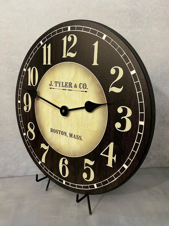 Landry Tan &amp; Black Wall Clock - CustomBigClocks