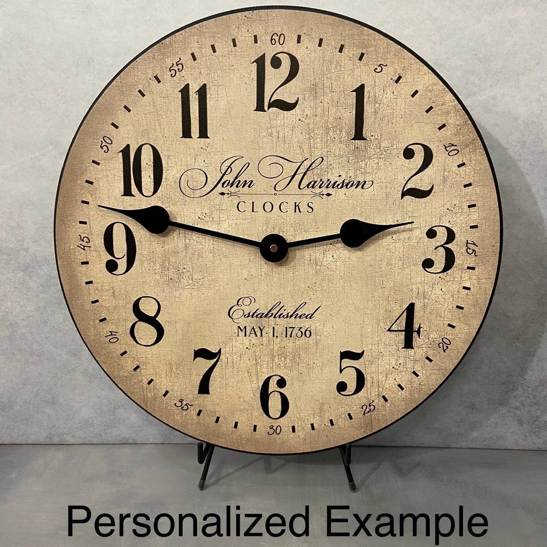 Prescott Parchment Wall Clock - CustomBigClocks
