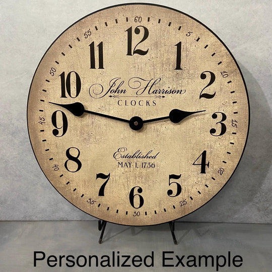 Prescott Parchment Wall Clock - CustomBigClocks