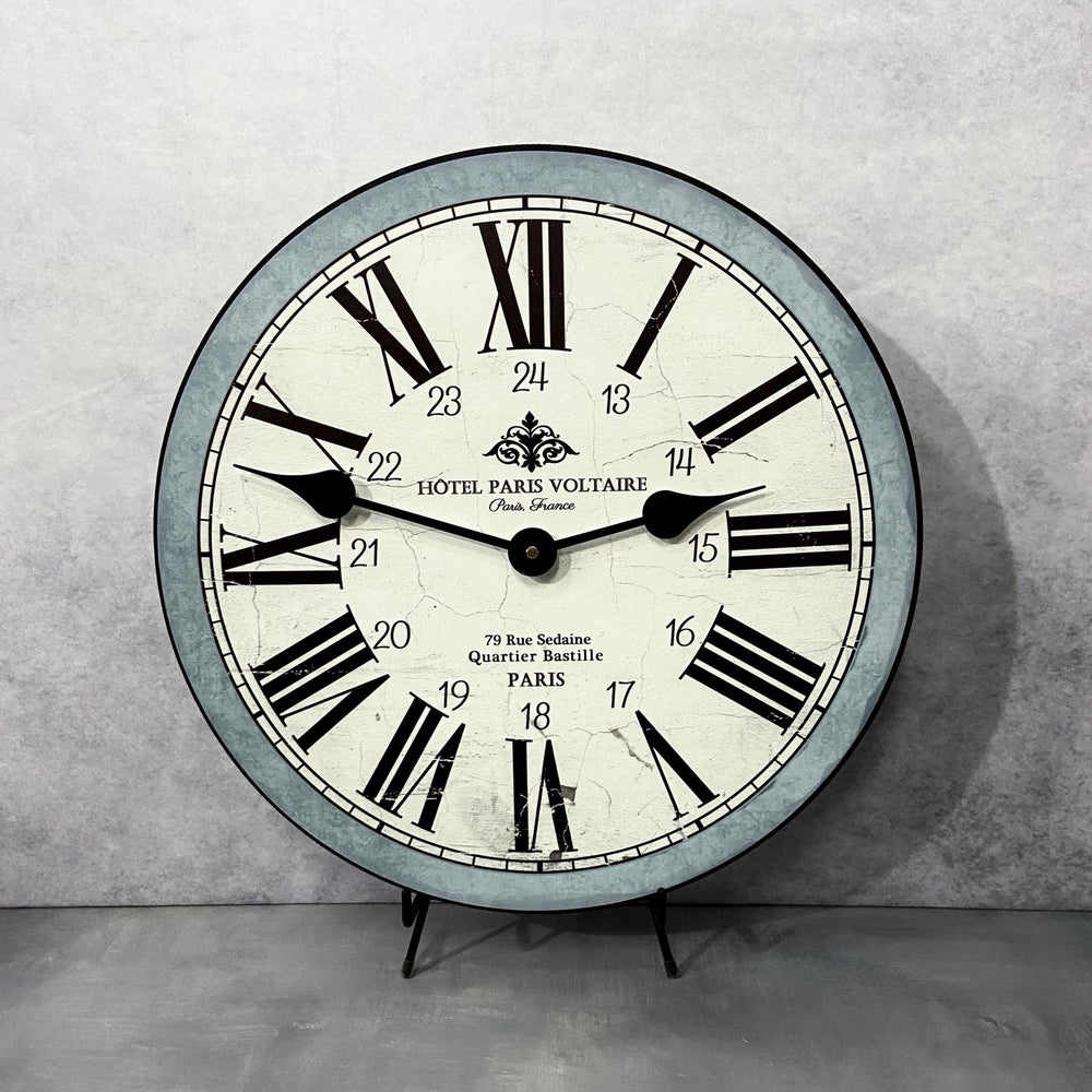 Hotel Paris Voltaire Blue Wall Clock - CustomBigClocks