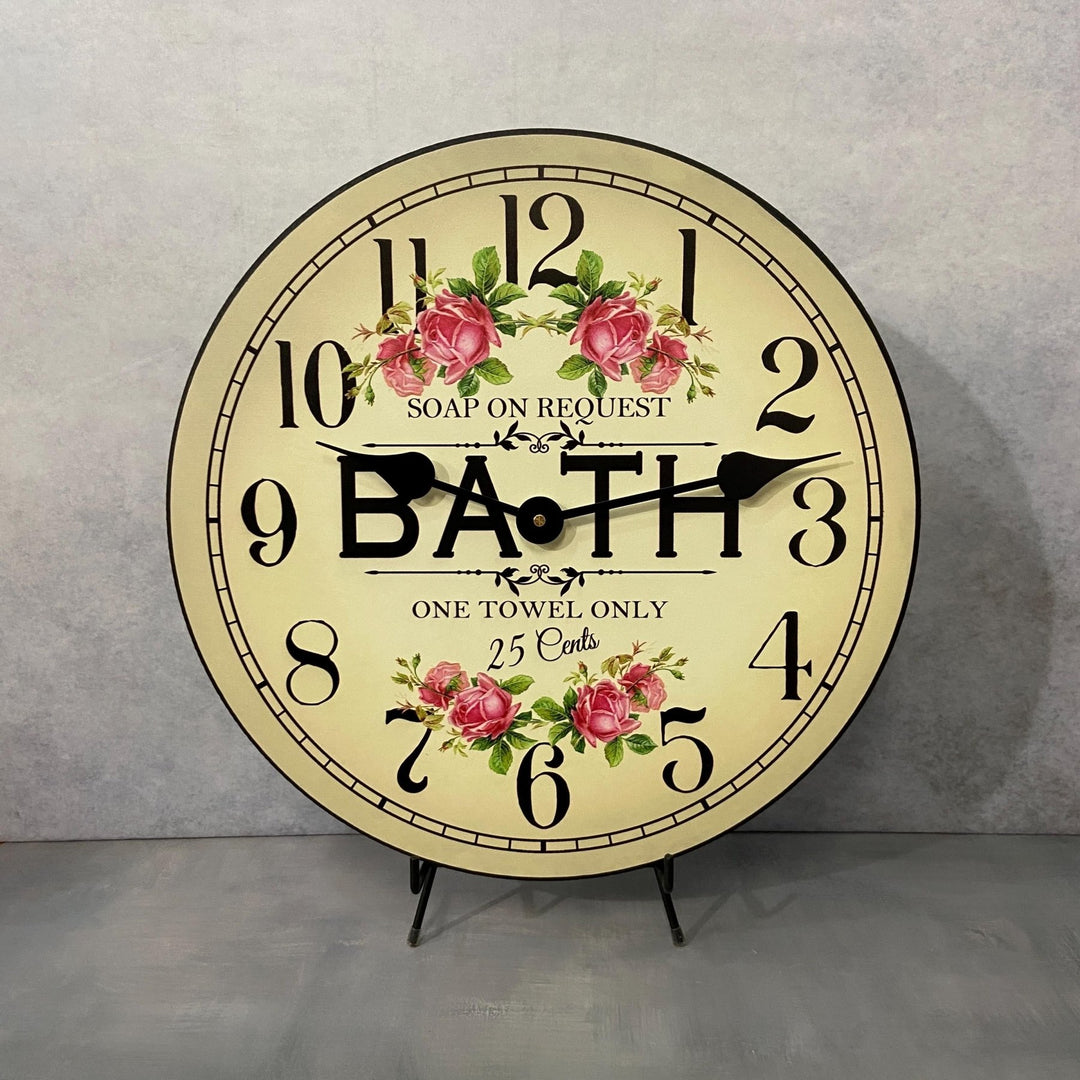 Old Bath Sign Wall Clock - CustomBigClocks
