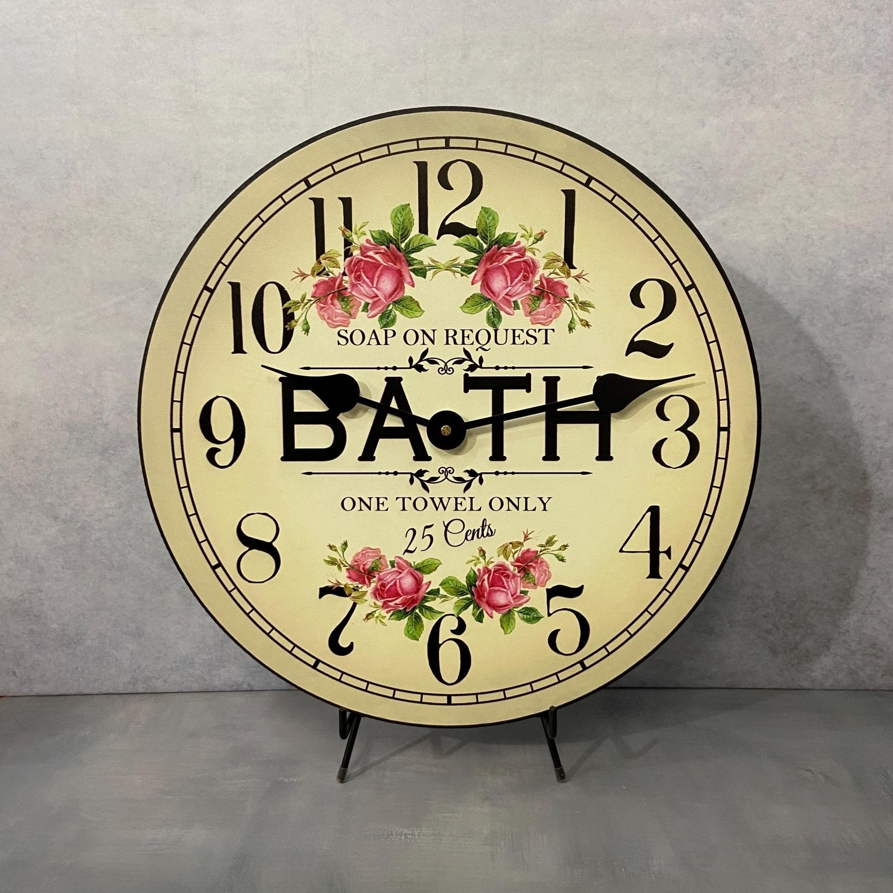Old Bath Sign Wall Clock - CustomBigClocks