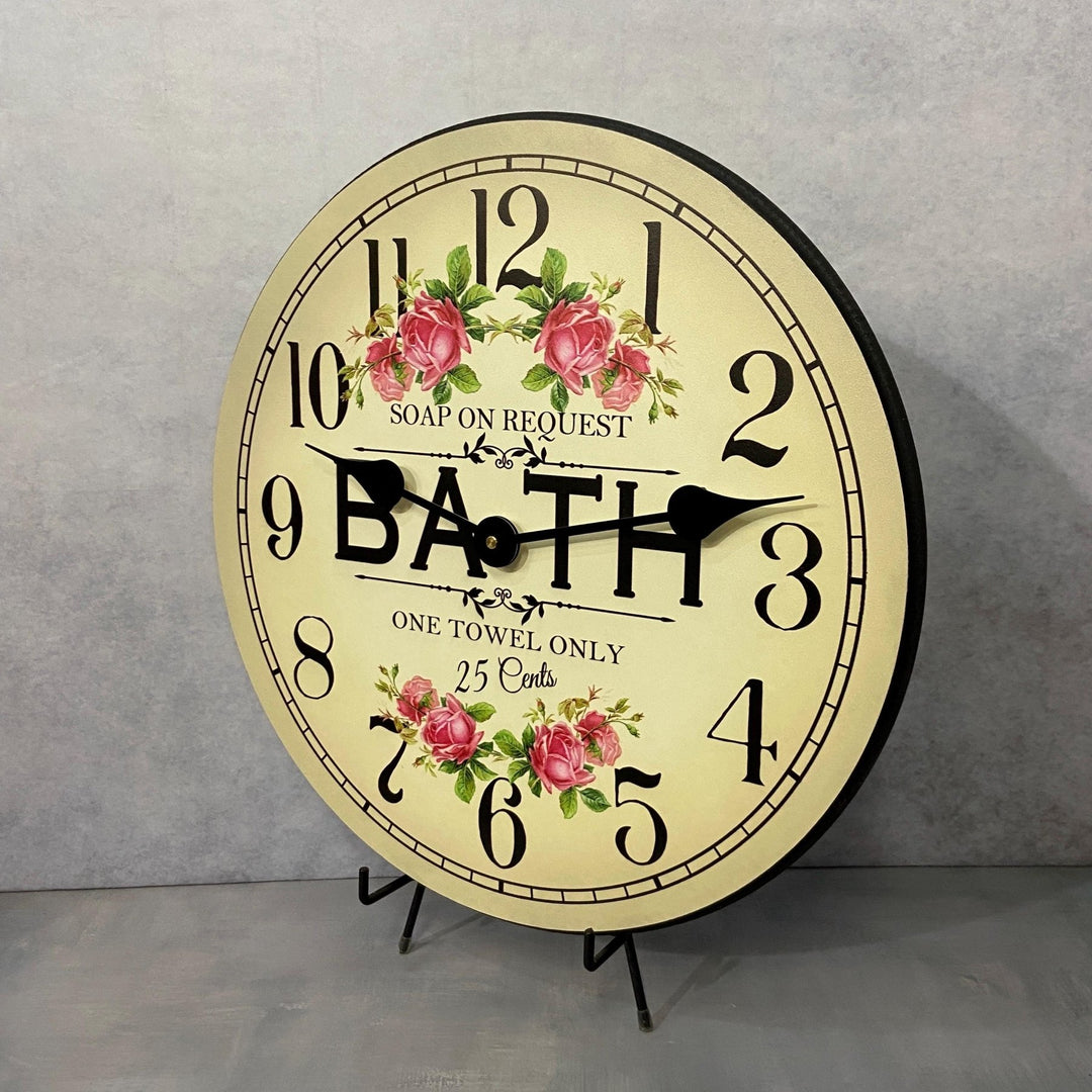 Old Bath Sign Wall Clock - CustomBigClocks