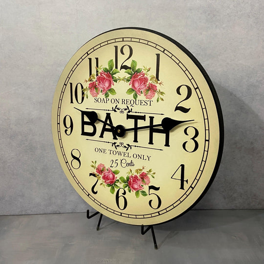 Old Bath Sign Wall Clock - CustomBigClocks