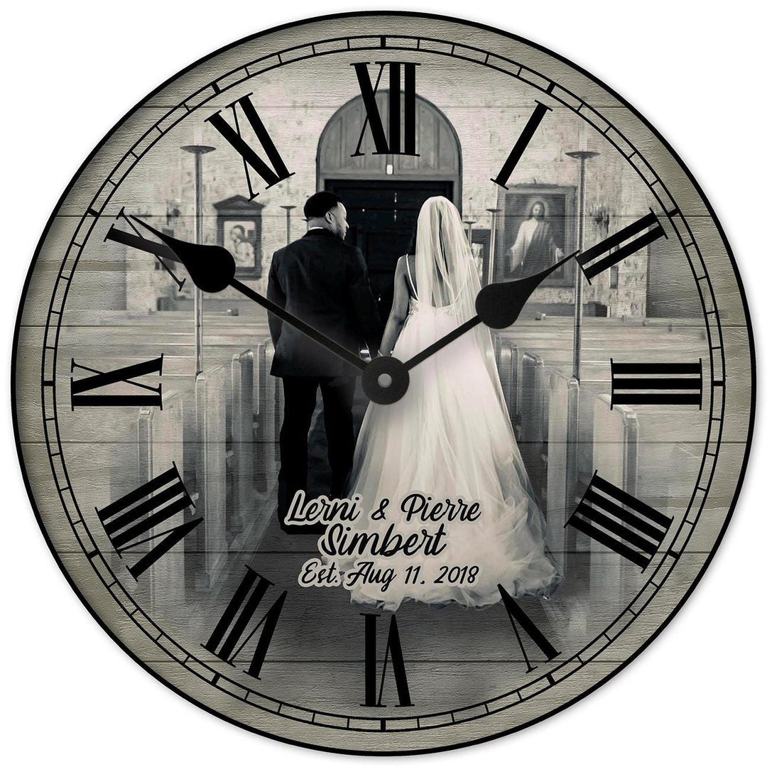 Sepia Photo Wall Clock - CustomBigClocks