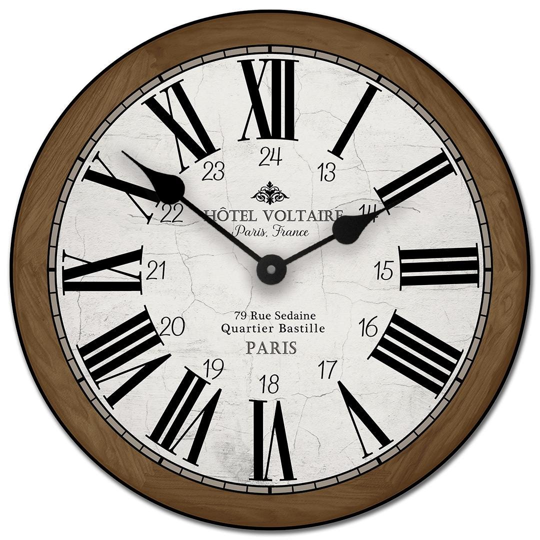 Hotel Voltaire Brown Clock - CustomBigClocks