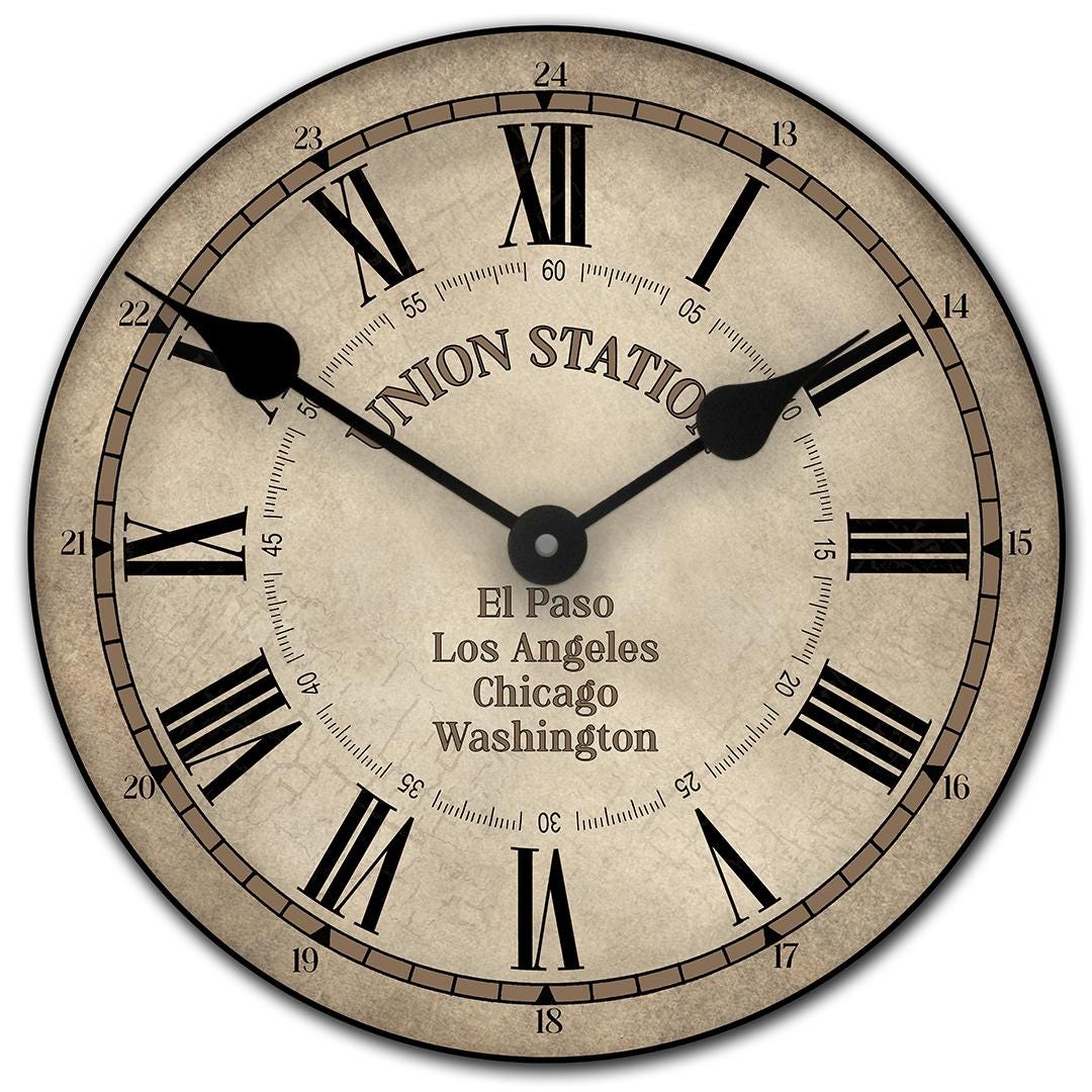 Union Station Parchment Wall Clock - CustomBigClocks
