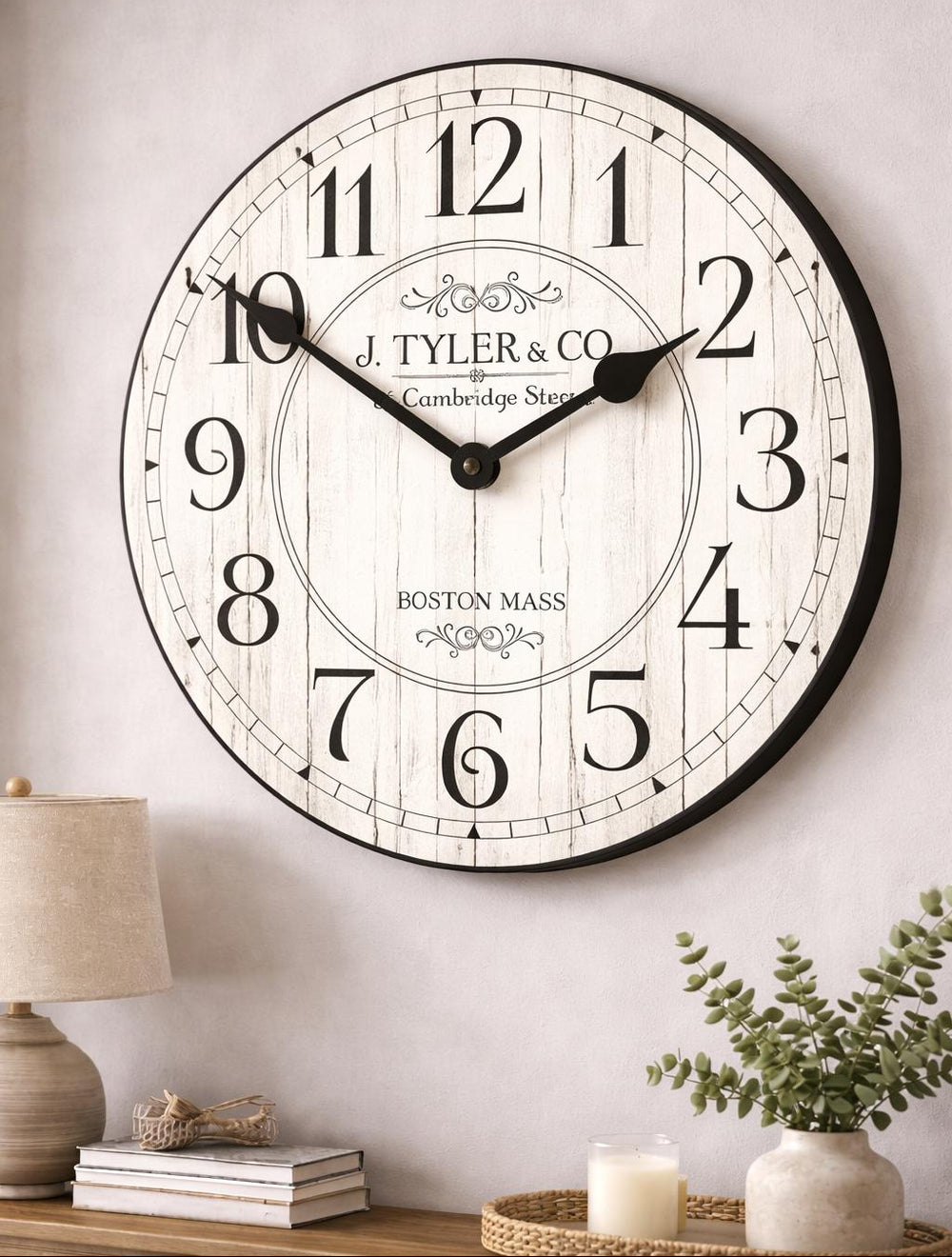 Harbor White Wall Clock - CustomBigClocks
