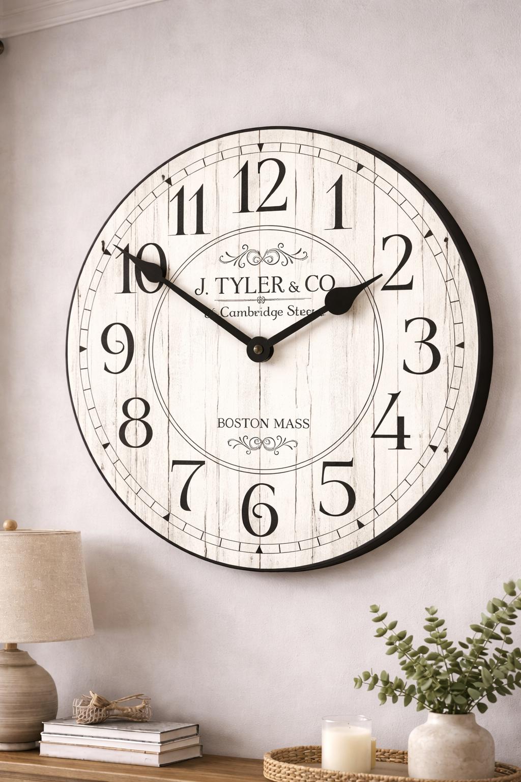 Harbor White Wall Clock - CustomBigClocks