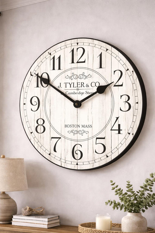 Harbor White Wall Clock - CustomBigClocks