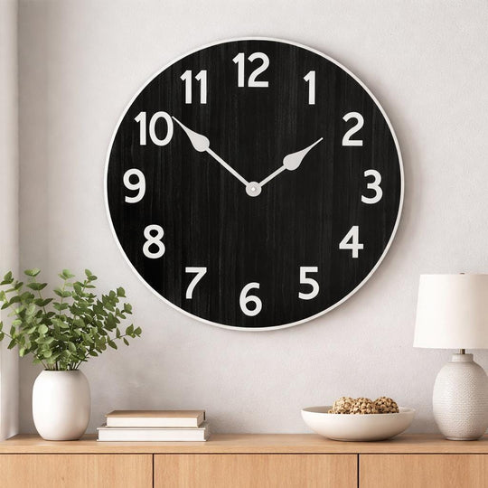 Organic Black Wall Clock - CustomBigClocks