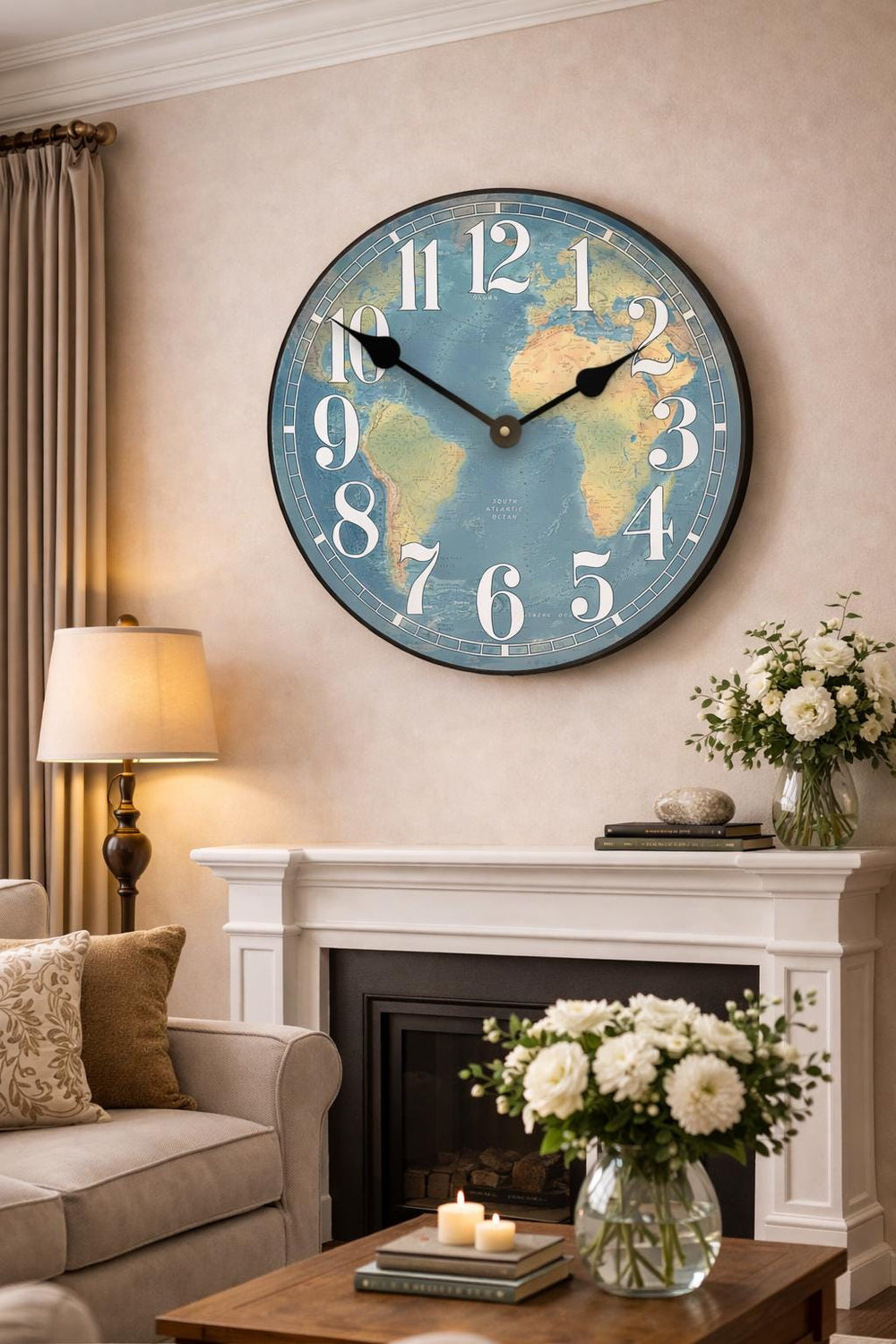 Mother Earth Map Wall Clock - CustomBigClocks