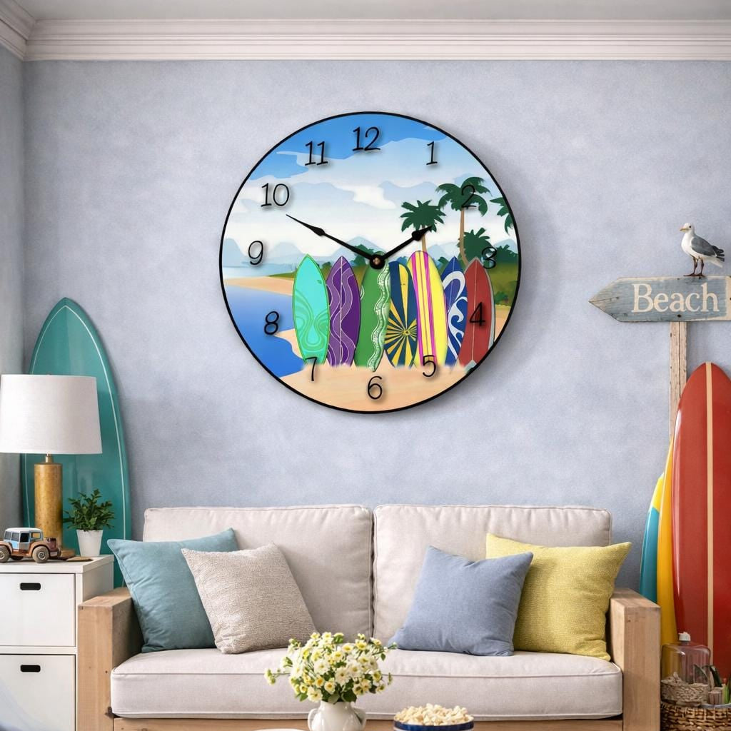 Surfboard Wall Clock - CustomBigClocks