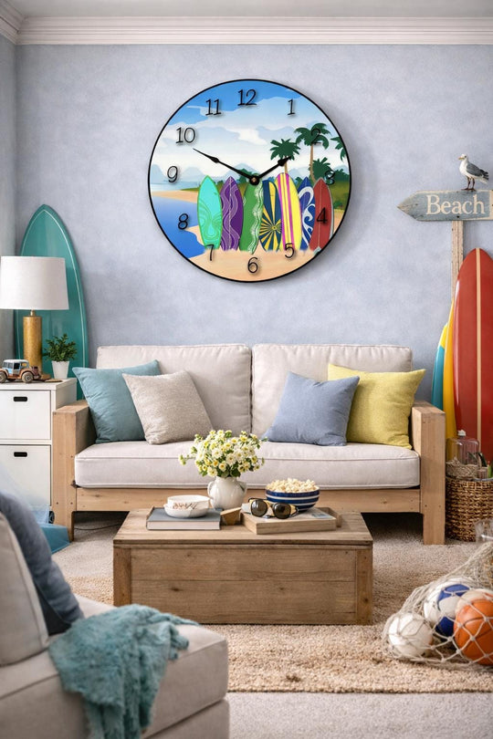 Surfboard Wall Clock - CustomBigClocks