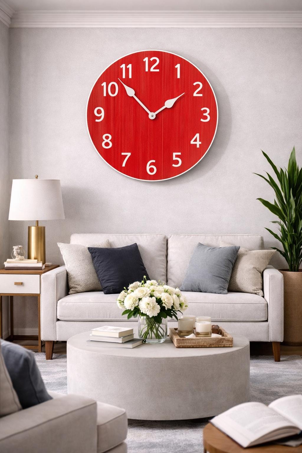 Organic Red Wall Clock - CustomBigClocks