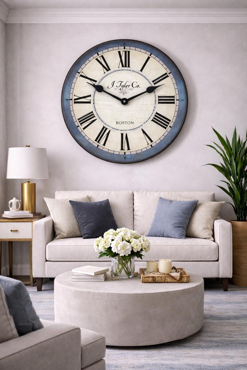 Carolina Blue Wall Clock - CustomBigClocks