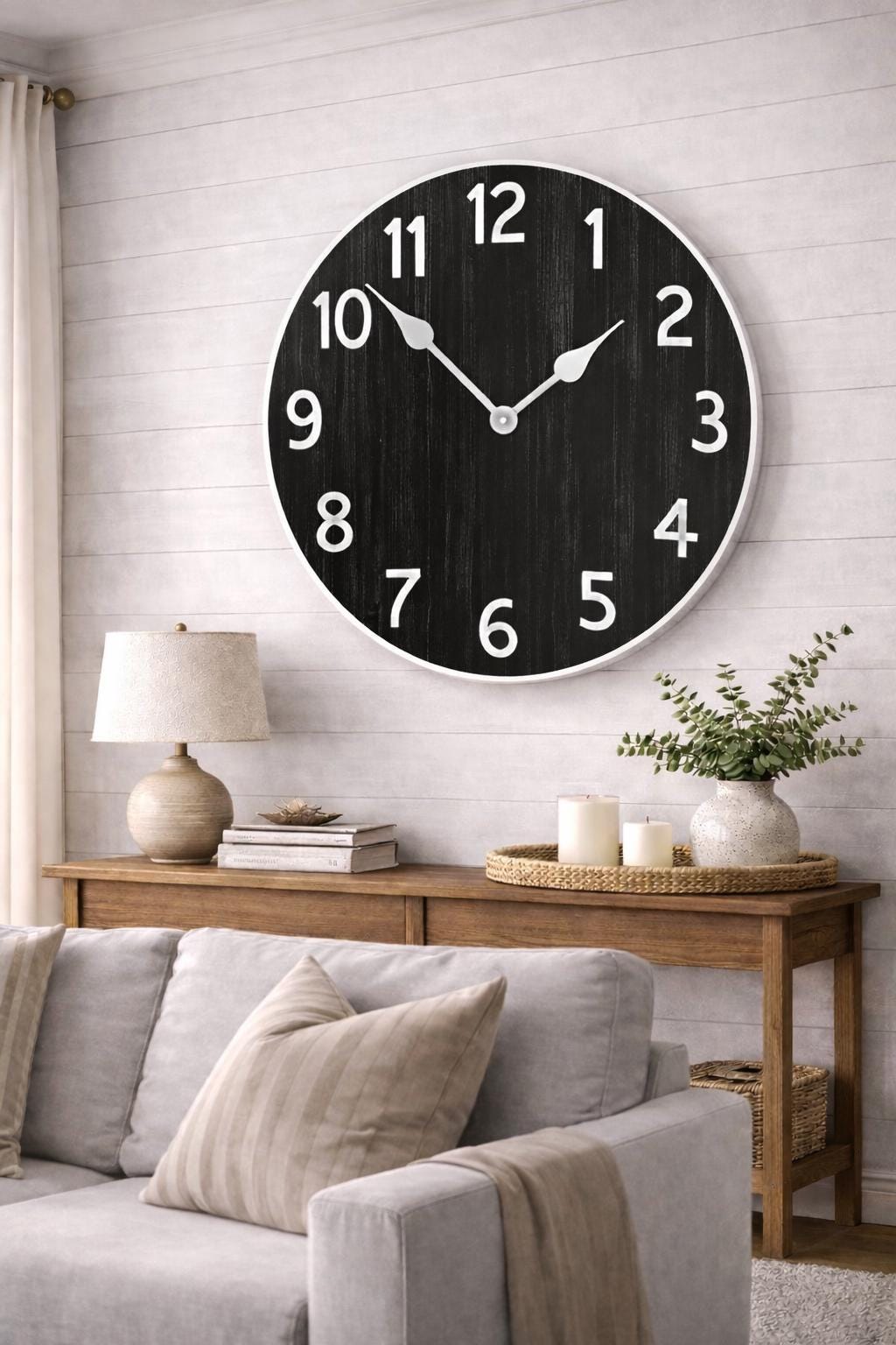 Organic Black Wall Clock - CustomBigClocks