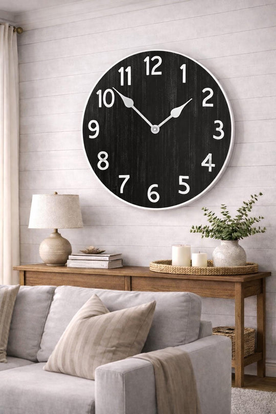 Organic Black Wall Clock - CustomBigClocks
