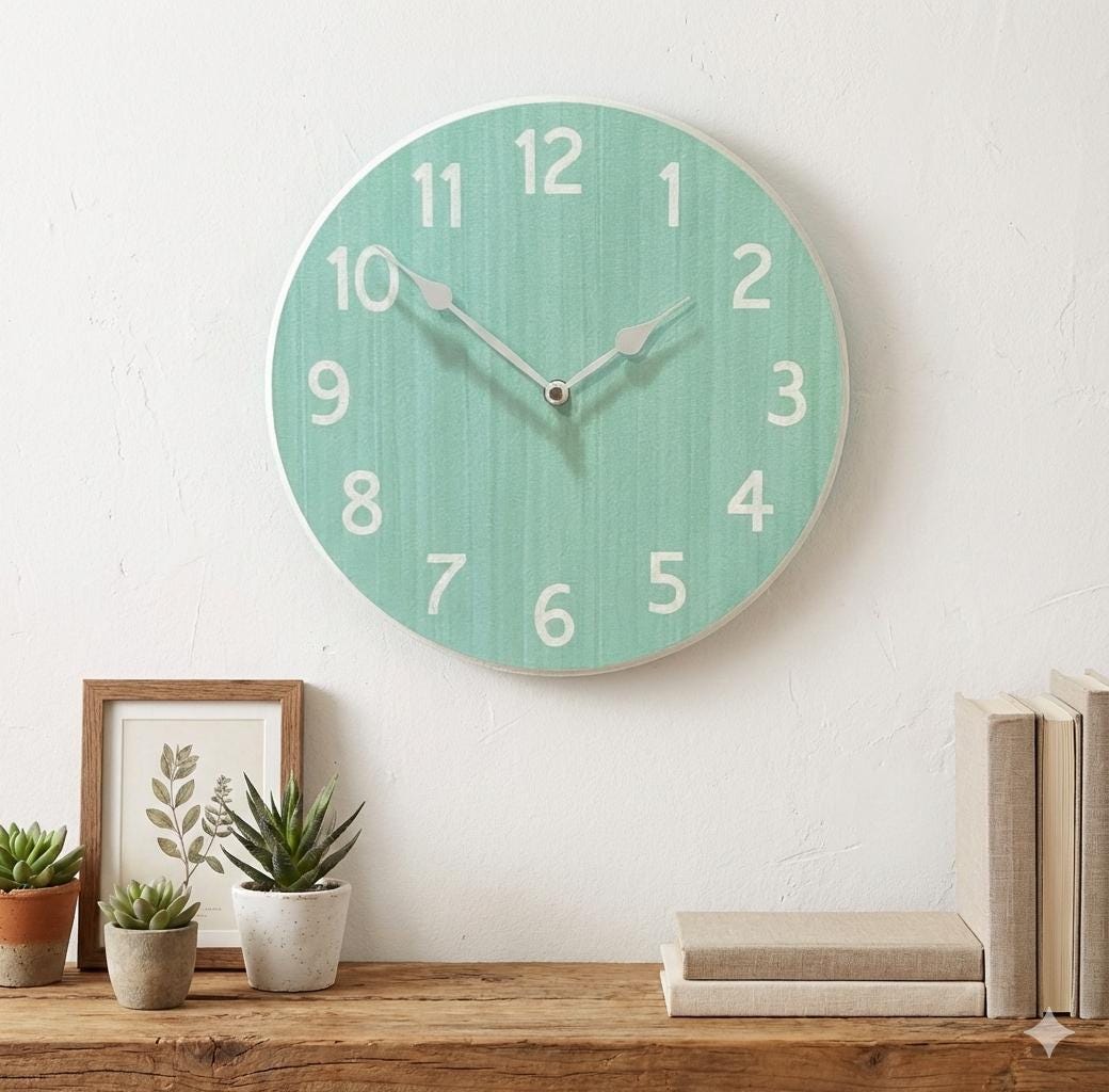 Organic Aqua Wall Clock - CustomBigClocks