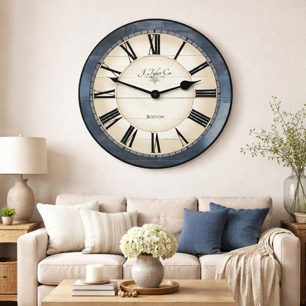 Carolina Blue Wall Clock - CustomBigClocks
