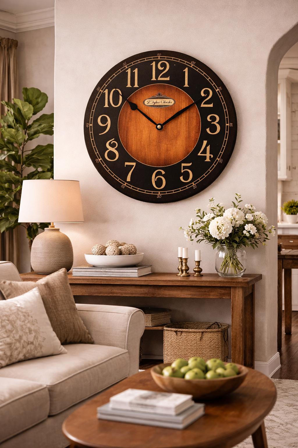 Black & Wood Wall Clock - CustomBigClocks